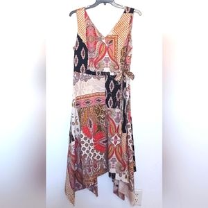 EST. 1946 Hankerchief Sleeveless V Neck Dress